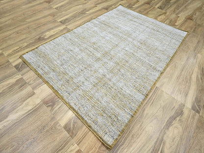 Modern / Contemporary hand-knotted wool rug in Yellow, 6'1" x 9'1" — SKU O076244 (view 3)