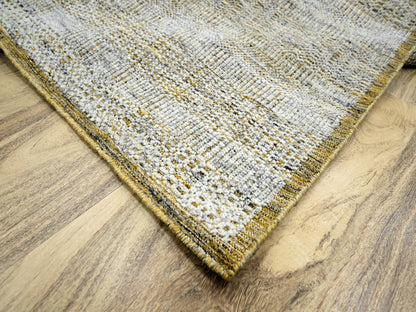 Yellow 6'1" x 9'1" Modern / Contemporary Hand knotted Wool Rug - Sku: O076244