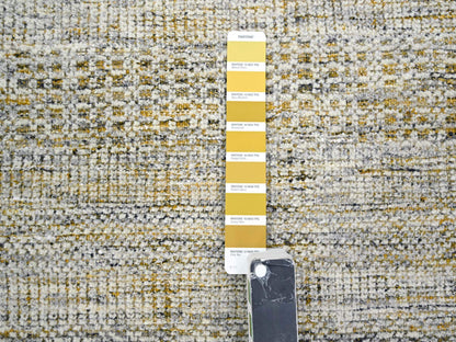Modern / Contemporary hand-knotted wool rug in Yellow, 6'1" x 9'1" — SKU O076244 (view 7)