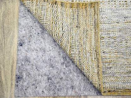 Modern / Contemporary hand-knotted wool runner in Yellow, 2'7" x 6' — SKU O076248 (view 3)