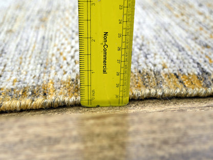 Modern / Contemporary hand-knotted wool runner in Yellow, 2'7" x 6' — SKU O076248 (view 6)