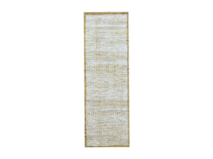 Modern / Contemporary hand-knotted wool runner in Yellow, 2'7" x 8'2" — SKU O076249