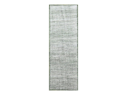 Green 2'7" x 8'0" Modern / Contemporary Hand knotted Wool Rug - Sku: O076251