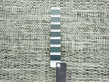 Green 2'7" x 8'0" Modern / Contemporary Hand knotted Wool Rug - Sku: O076251