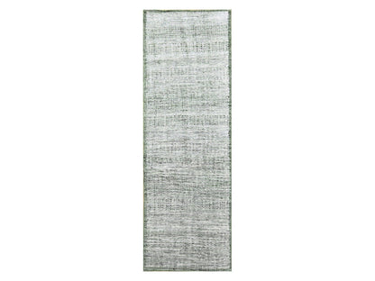 Green 2'6" x 8'0" Modern / Contemporary Hand knotted Wool Rug - Sku: O076252