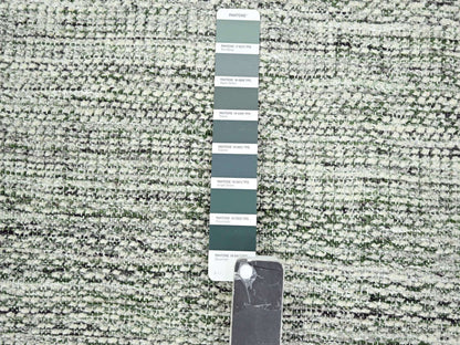 Green 2'6" x 8'0" Modern / Contemporary Hand knotted Wool Rug - Sku: O076252