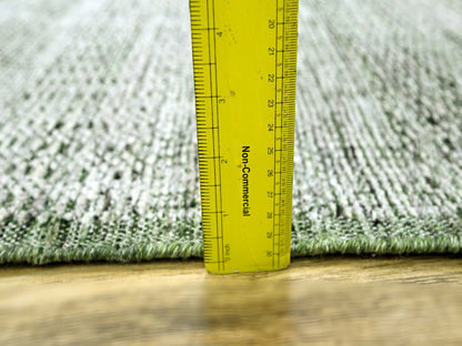 Green 2'6" x 8'0" Modern / Contemporary Hand knotted Wool Rug - Sku: O076252