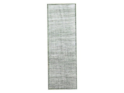 Green 2'3" x 7'11" Modern / Contemporary Hand knotted Wool Rug - Sku: O076253