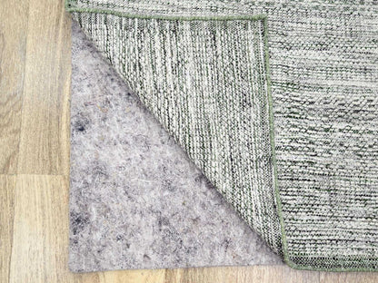 Green 2'3" x 7'11" Modern / Contemporary Hand knotted Wool Rug - Sku: O076253
