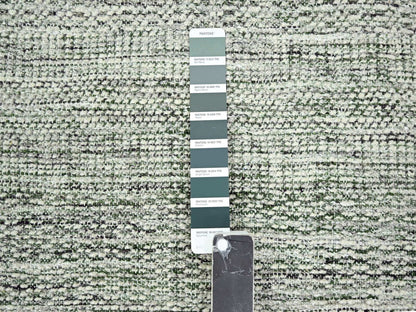 Green 2'3" x 7'11" Modern / Contemporary Hand knotted Wool Rug - Sku: O076253