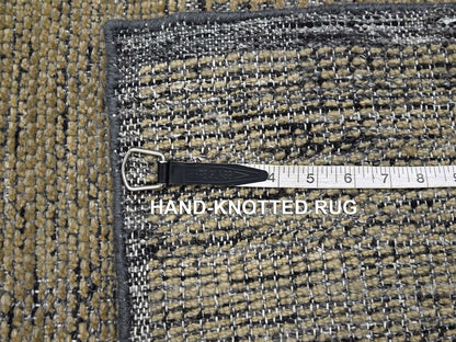 Brown 2'0" x 3'0" Modern and Contemporary Hand knotted Wool Rug - Sku: O076261