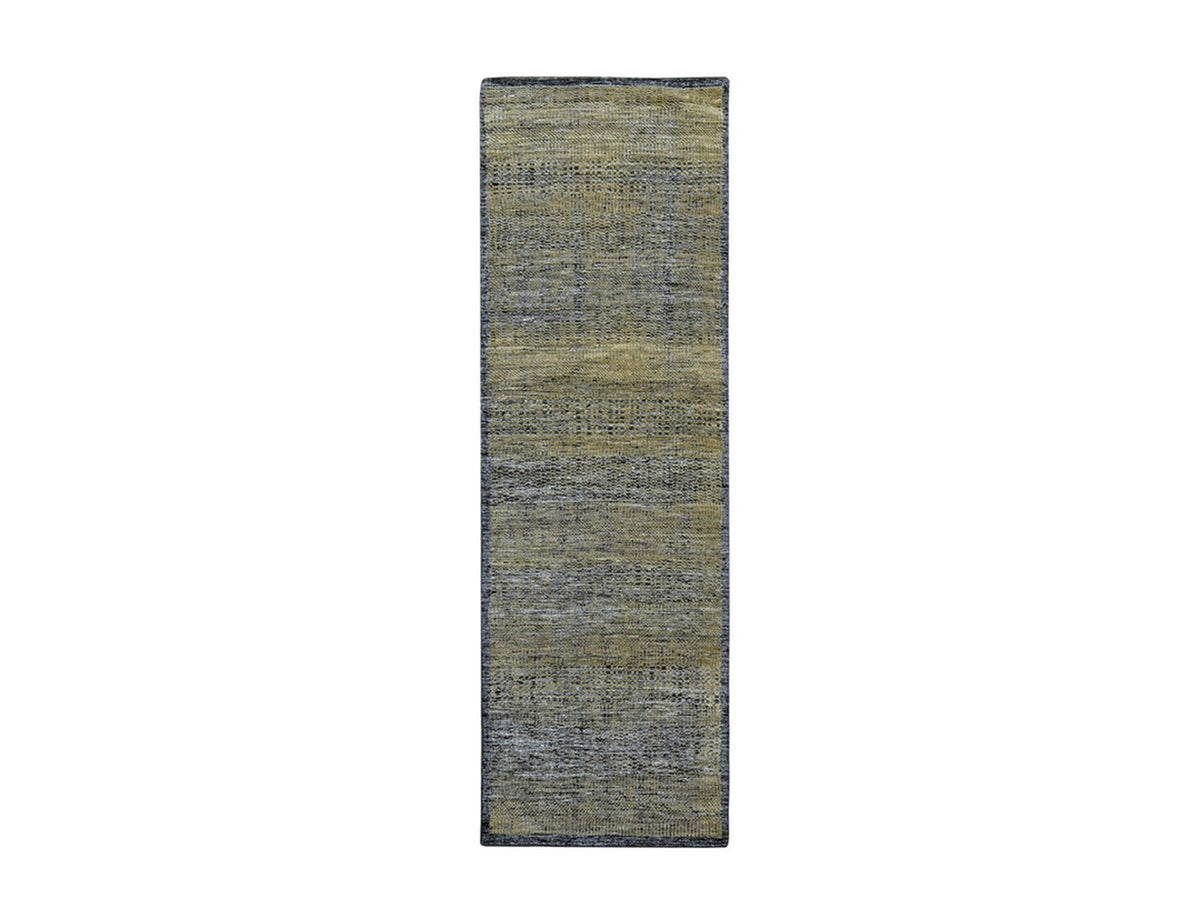 Modern / Contemporary hand-knotted wool runner in Brown, 2'6" x 8' — SKU O076264