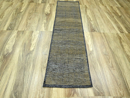 Brown 2'6" x 8'0" Modern and Contemporary Hand knotted Wool Rug - Sku: O076264