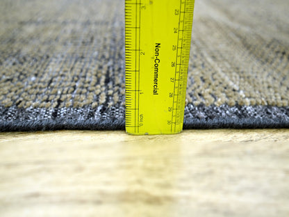 Brown 2'6" x 8'0" Modern and Contemporary Hand knotted Wool Rug - Sku: O076264