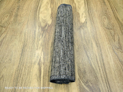 Brown 2'6" x 8'0" Modern and Contemporary Hand knotted Wool Rug - Sku: O076265