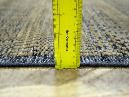 Brown 2'6" x 8'0" Modern / Contemporary Hand knotted Wool Rug - Sku: O076266
