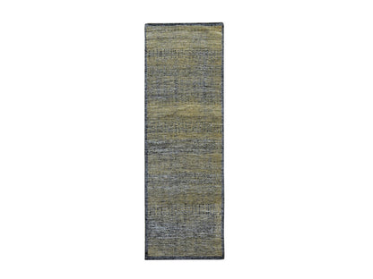 Brown 2'6" x 8'0" Modern / Contemporary Hand knotted Wool Rug - Sku: O076267