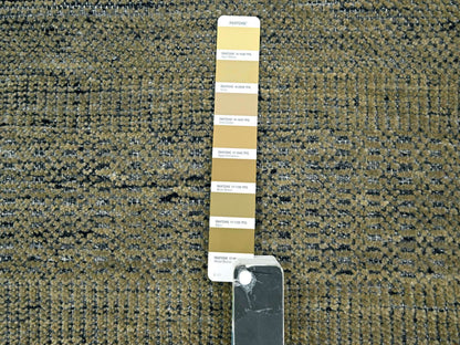 Brown 2'6" x 8'0" Modern / Contemporary Hand knotted Wool Rug - Sku: O076267