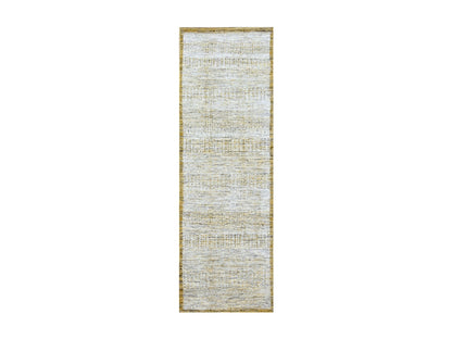 Modern / Contemporary hand-knotted wool runner in Yellow, 2'8" x 8'2" — SKU O076273