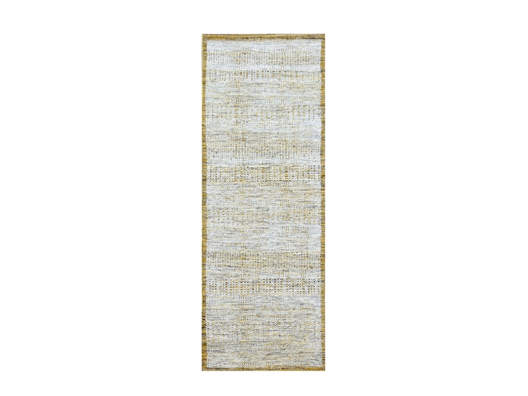 Yellow 2'8" x 6'0" Modern / Contemporary Hand knotted Wool Rug - Sku: O076274