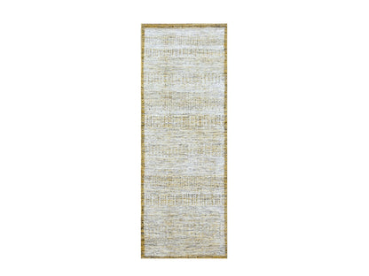 Yellow 2'8" x 6'0" Modern / Contemporary Hand knotted Wool Rug - Sku: O076274