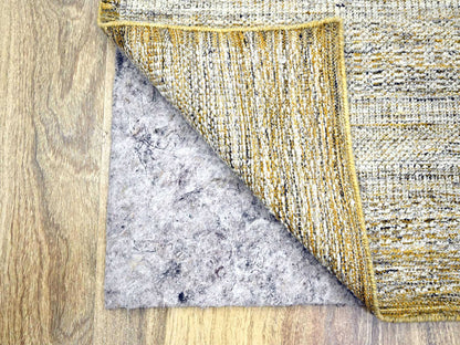 Modern / Contemporary hand-knotted wool runner in Yellow, 2'8" x 6' — SKU O076274 (view 3)