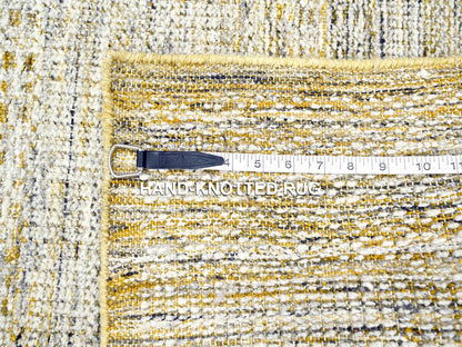 Modern / Contemporary hand-knotted wool runner in Yellow, 2'8" x 6' — SKU O076274 (view 7)