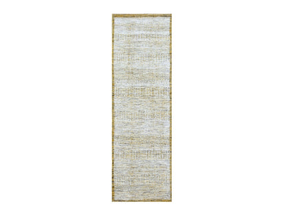 Modern / Contemporary hand-knotted wool runner in Yellow, 2'8" x 8'2" — SKU O076275