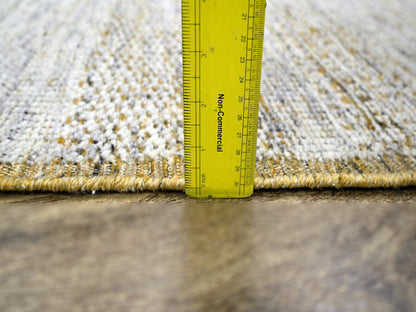 Modern / Contemporary hand-knotted wool runner in Yellow, 2'8" x 8'2" — SKU O076275 (view 6)