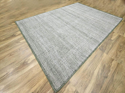 Green 9'9" x 13'10" Modern / Contemporary Hand knotted Wool Rug - Sku: O076277