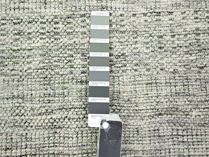 Modern / Contemporary hand-knotted wool rug in Green, 9'9" x 13'10" — SKU O076277 (view 7)