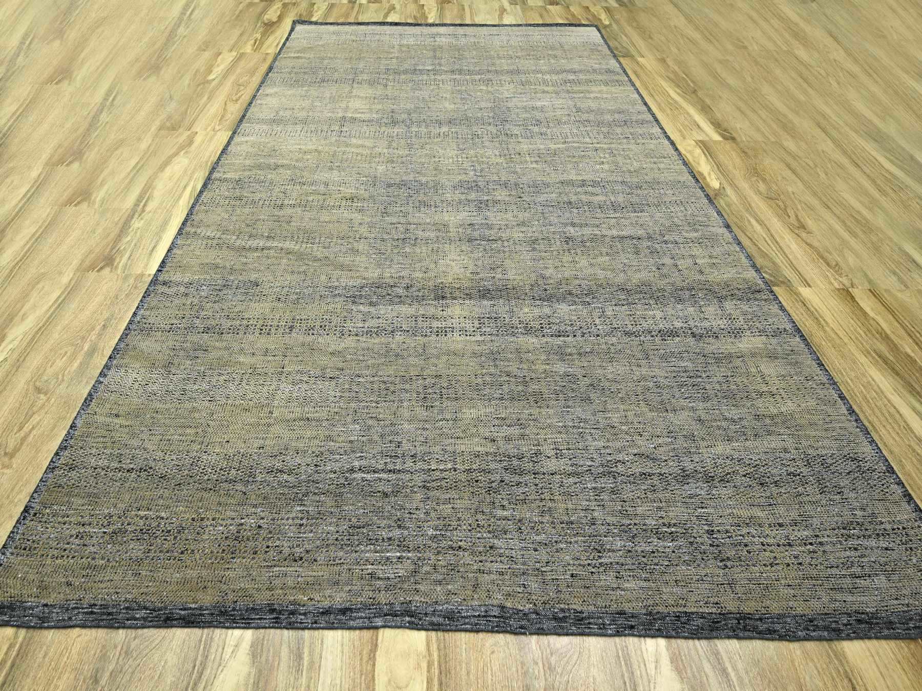 Modern / Contemporary hand-knotted wool rug in Brown, 10' x 14' — SKU O076283 (view 2)