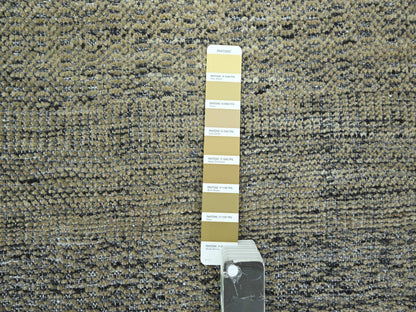 Brown 10'0" x 14'0" Modern / Contemporary Hand knotted Wool Rug - Sku: O076283