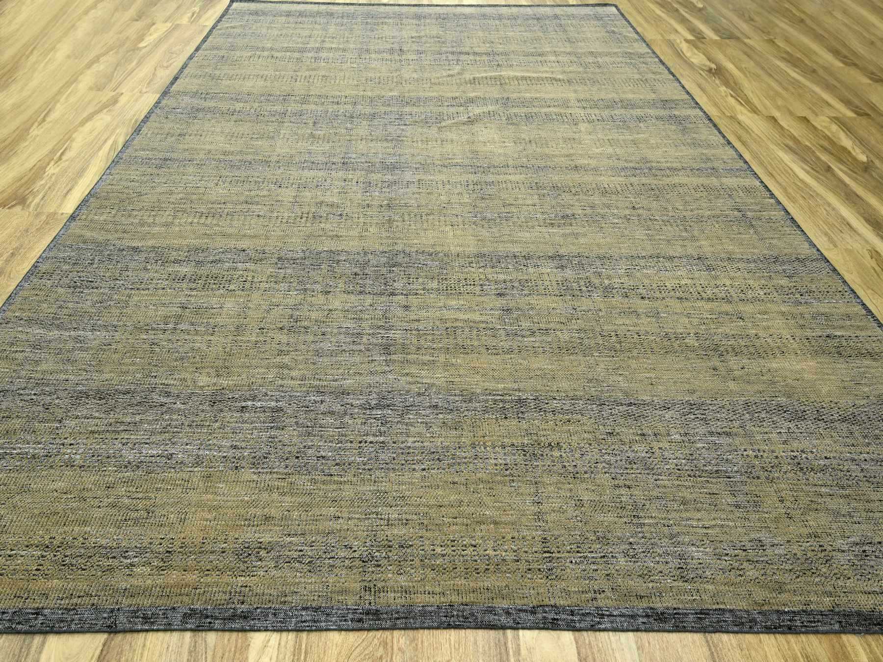 Modern / Contemporary hand-knotted wool rug in Brown, 11'10" x 15' — SKU O076288 (view 2)