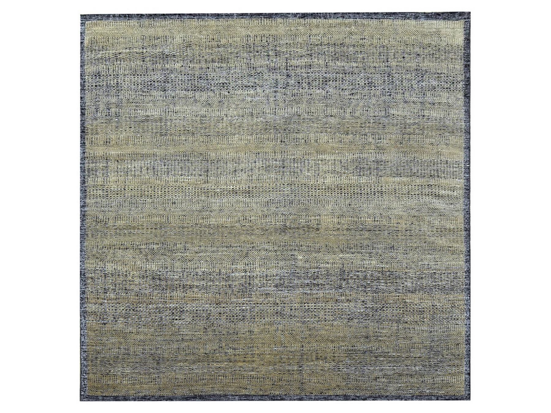 Modern / Contemporary hand-knotted wool rug in Brown, 10' x 10' — SKU O076289