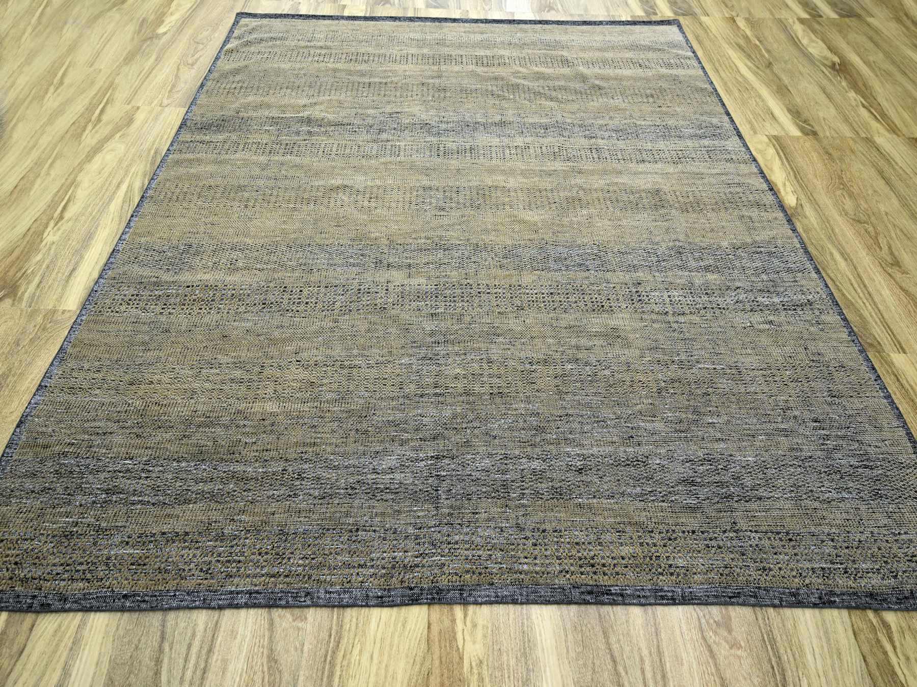 Modern / Contemporary hand-knotted wool rug in Brown, 10' x 10' — SKU O076289 (view 2)