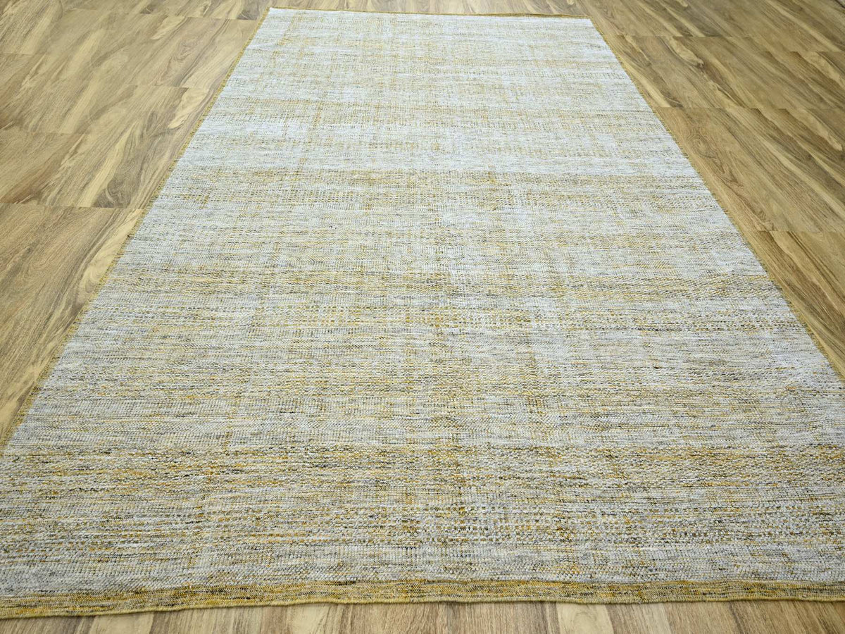 Modern / Contemporary hand-knotted wool rug in Yellow, 10' x 13'10" — SKU O076290 (view 2)