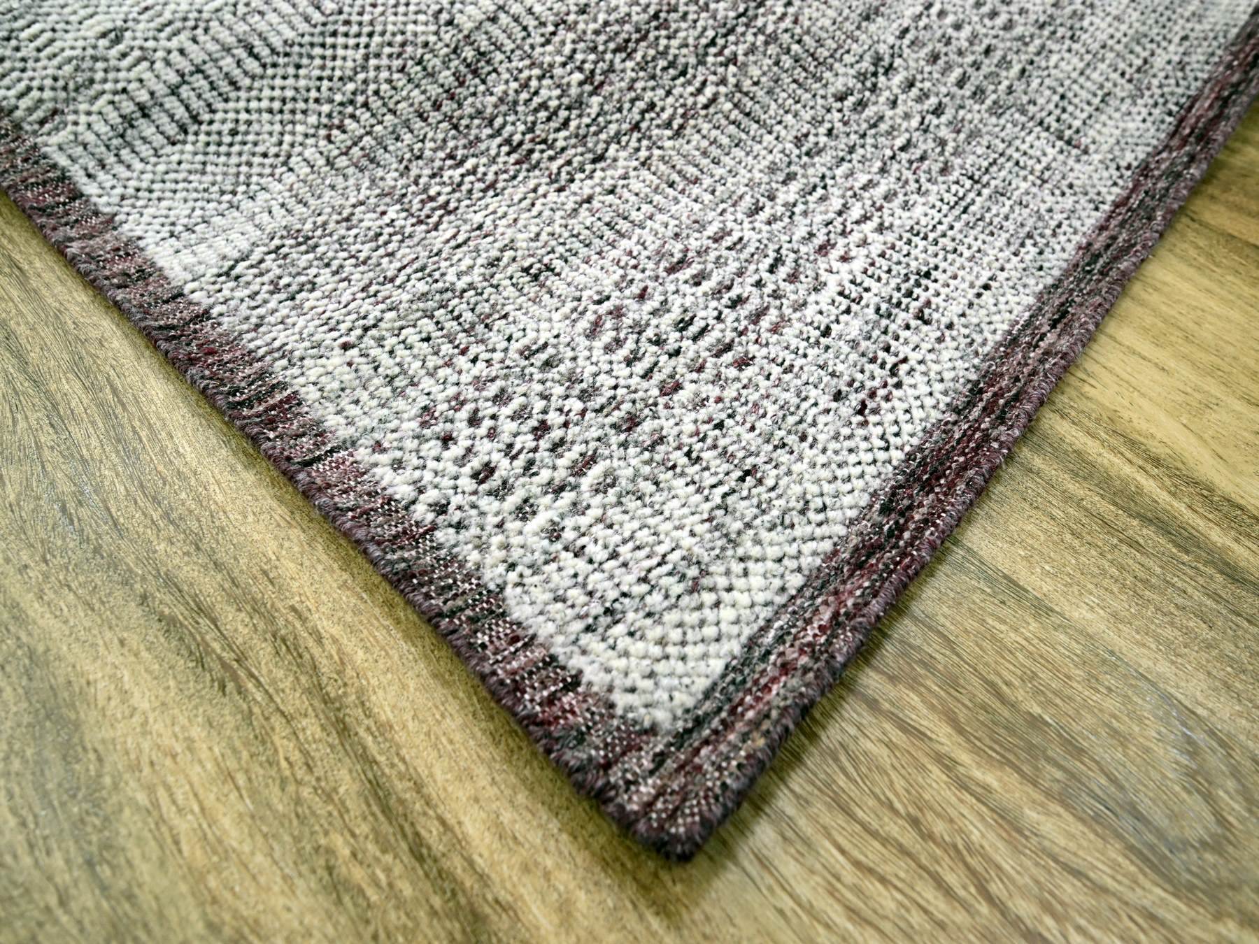 Modern / Contemporary hand-knotted wool rug in Red, 6' x 9' — SKU O076293 (view 6)