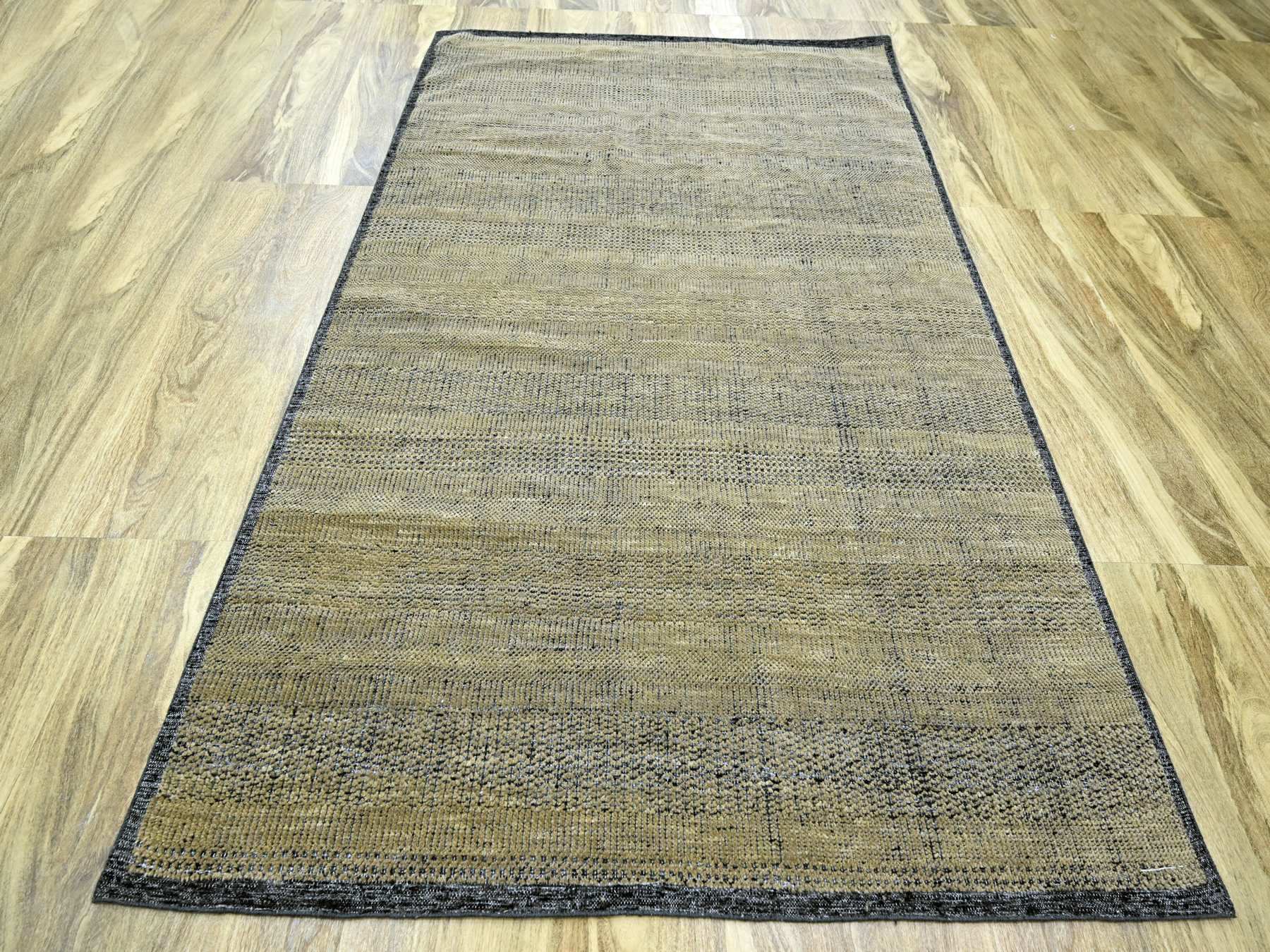 Modern / Contemporary hand-knotted wool rug in Brown, 6' x 9'3" — SKU O076302 (view 2)