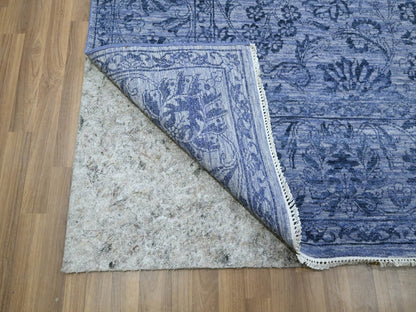Transitional hand-knotted wool/silk rug in Purple, 8'1" x 10' — SKU O076309 (view 4)