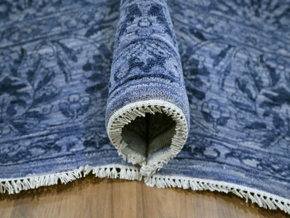 Transitional hand-knotted wool/silk rug in Purple, 8'1" x 10' — SKU O076309 (view 5)