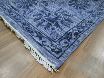 Transitional hand-knotted wool/silk rug in Purple, 8'1" x 10' — SKU O076309 (view 6)