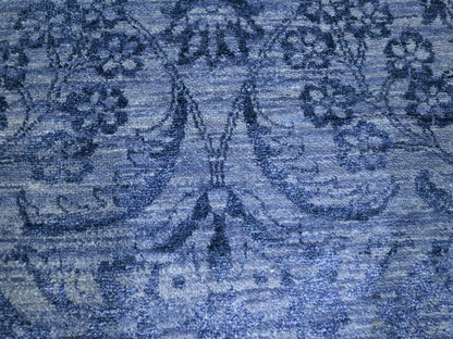 Transitional hand-knotted wool/silk rug in Purple, 8'1" x 10' — SKU O076309 (view 8)
