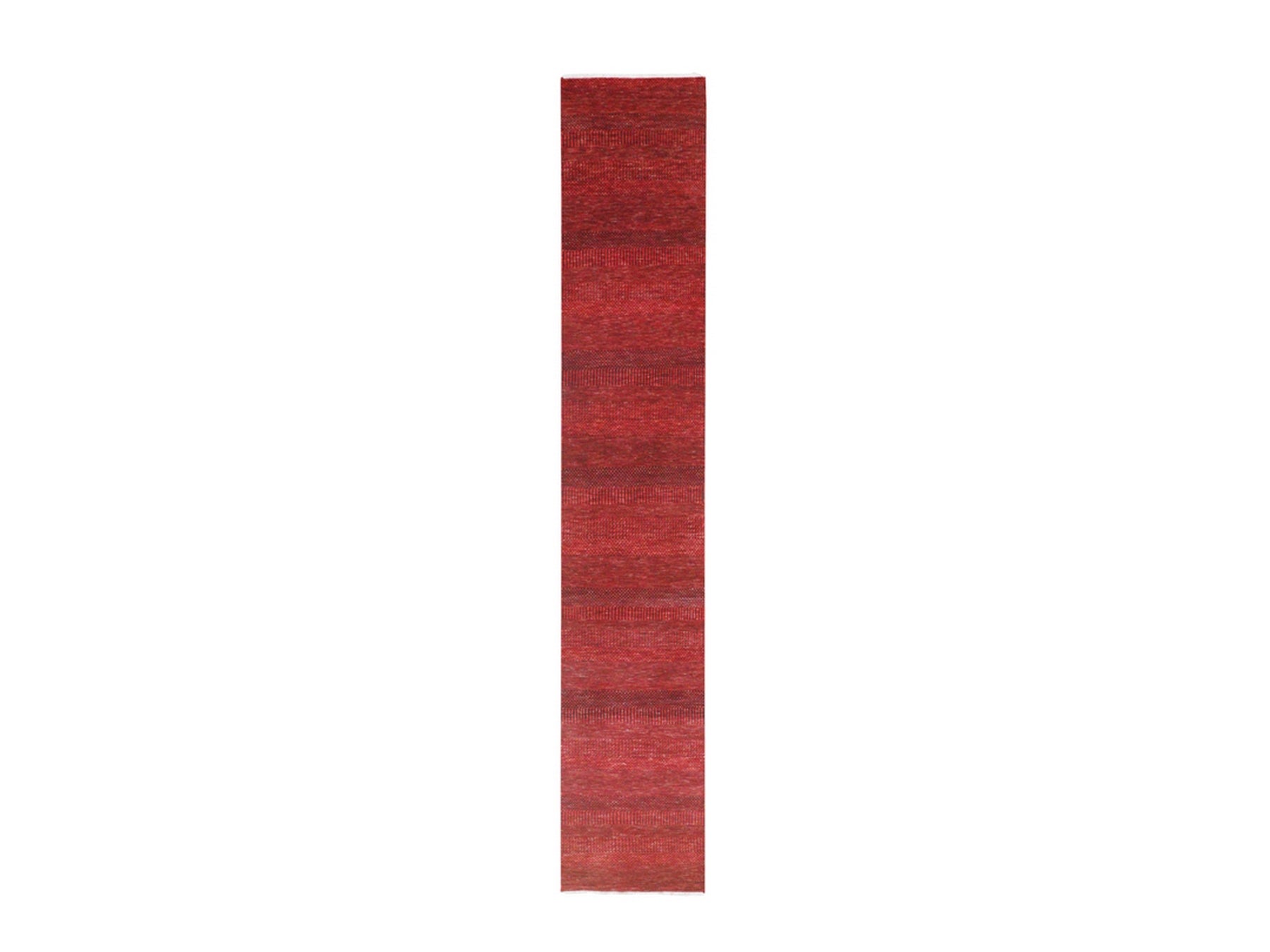 Modern / Contemporary hand-knotted wool/silk runner in Red, 2'5" x 13'11" — SKU O076318