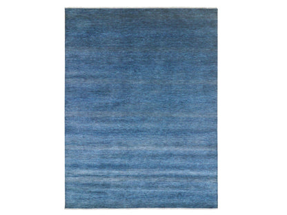 Blue 9'0" x 11'11" Modern and Contemporary Hand knotted Wool/Silk Rug - Sku: O076322