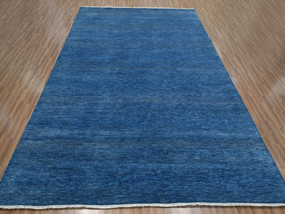 Blue 9'0" x 11'11" Modern and Contemporary Hand knotted Wool/Silk Rug - Sku: O076322