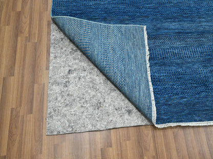 Blue 9'0" x 11'11" Modern and Contemporary Hand knotted Wool/Silk Rug - Sku: O076322