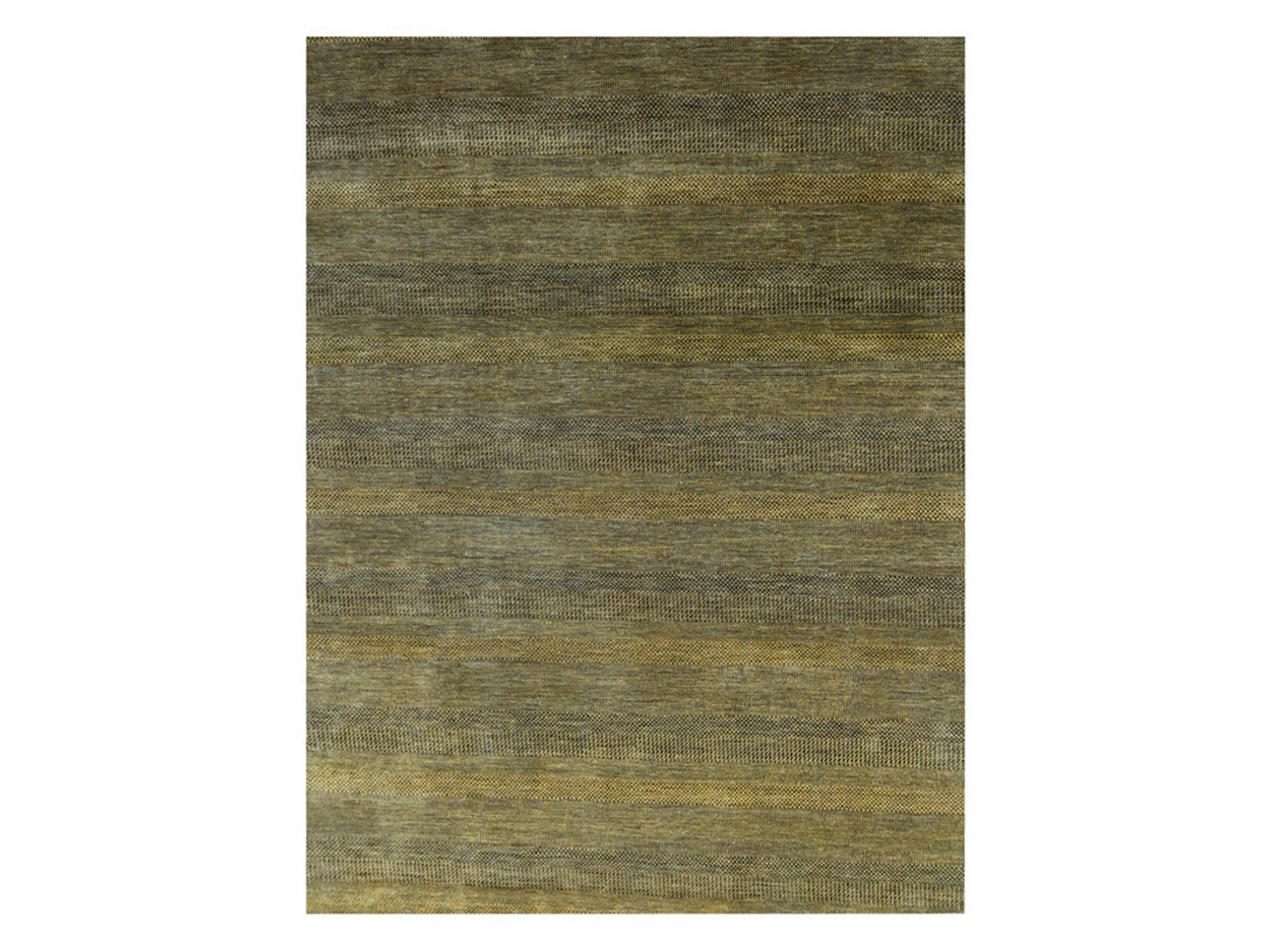 Modern / Contemporary hand-knotted wool/silk rug in Brown, 9'2" x 12'6" — SKU O076323