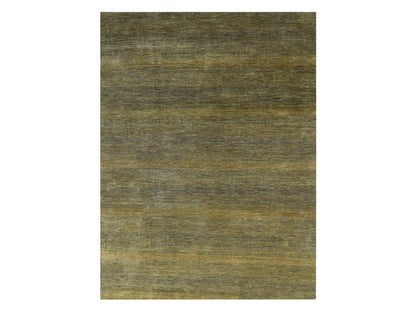 Brown 9'2" x 12'6" Modern / Contemporary Hand knotted Wool/Silk Rug - Sku: O076323