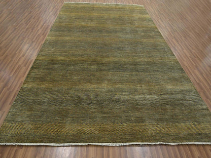 Brown 9'2" x 12'6" Modern / Contemporary Hand knotted Wool/Silk Rug - Sku: O076323